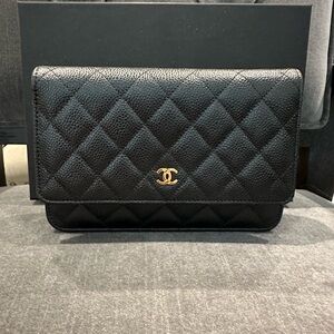 Chanel Wallet on Chain Quilted Caviar Black